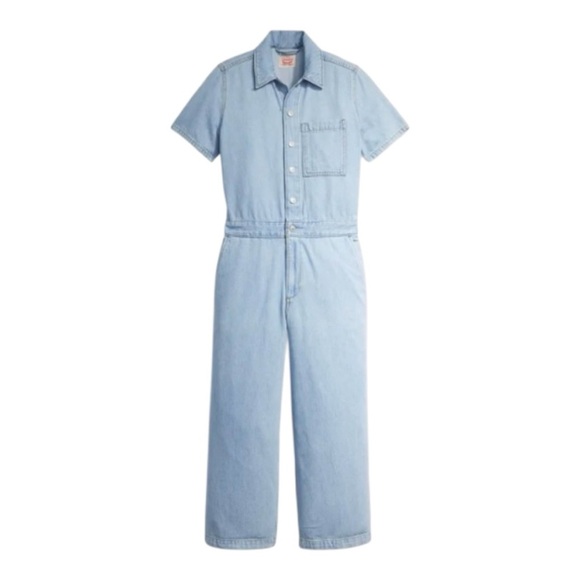 NWT-LEVIS-WOMENS DENIM JUMPSUIT-SIZE LARGE - Picture 1 of 10
